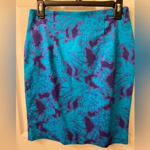 Worthington size 8 blue and purple pencil skirt